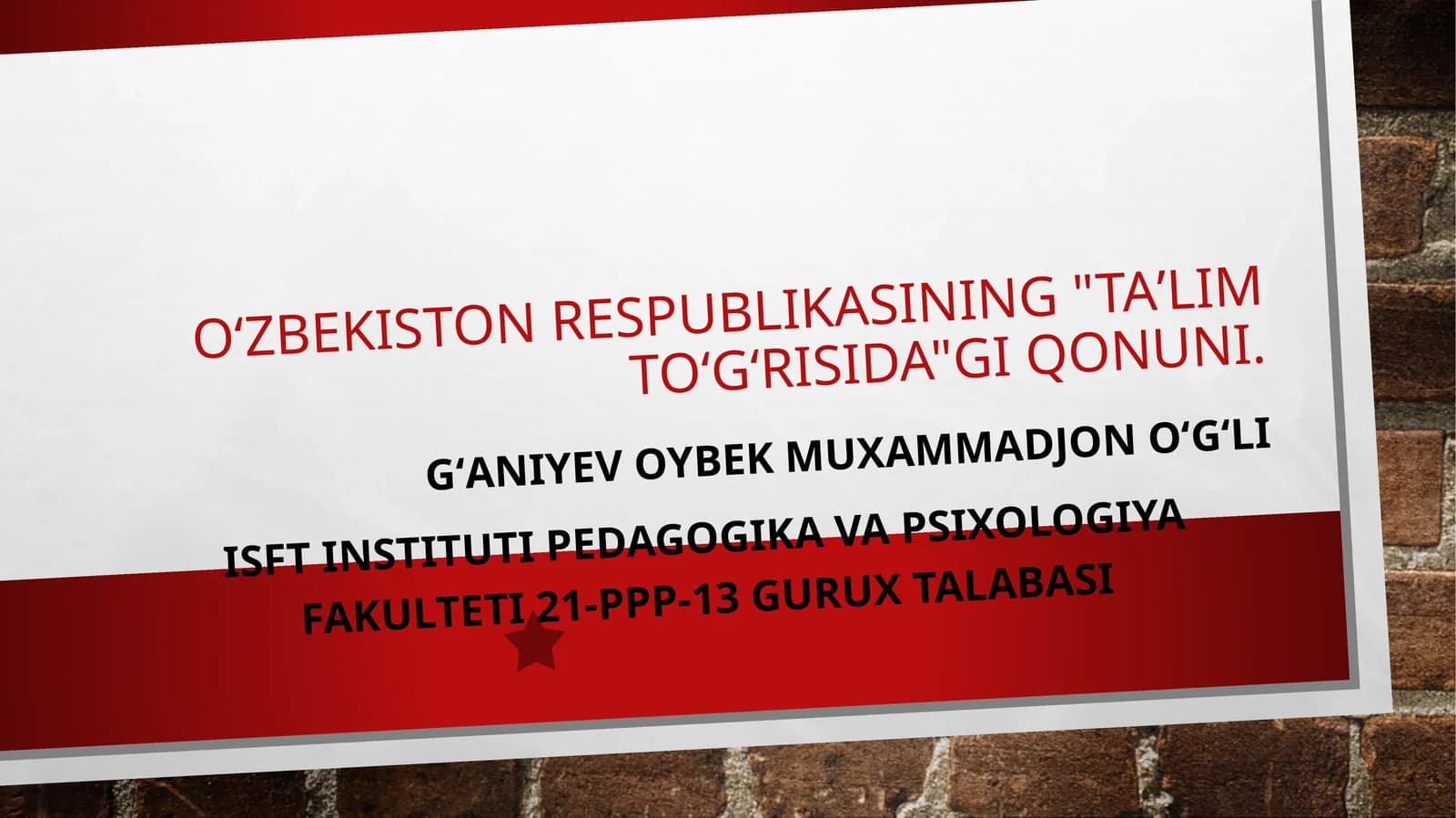 ISFT instituti Pedagogika va Psixologiya fakulteti