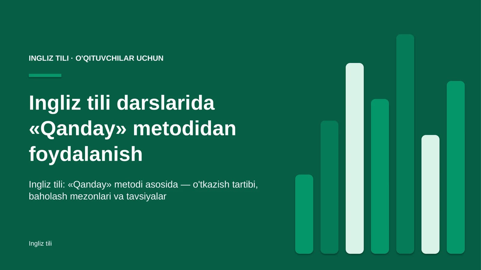 ingliz tili darslarida qanday metodidan foydalanish 5652