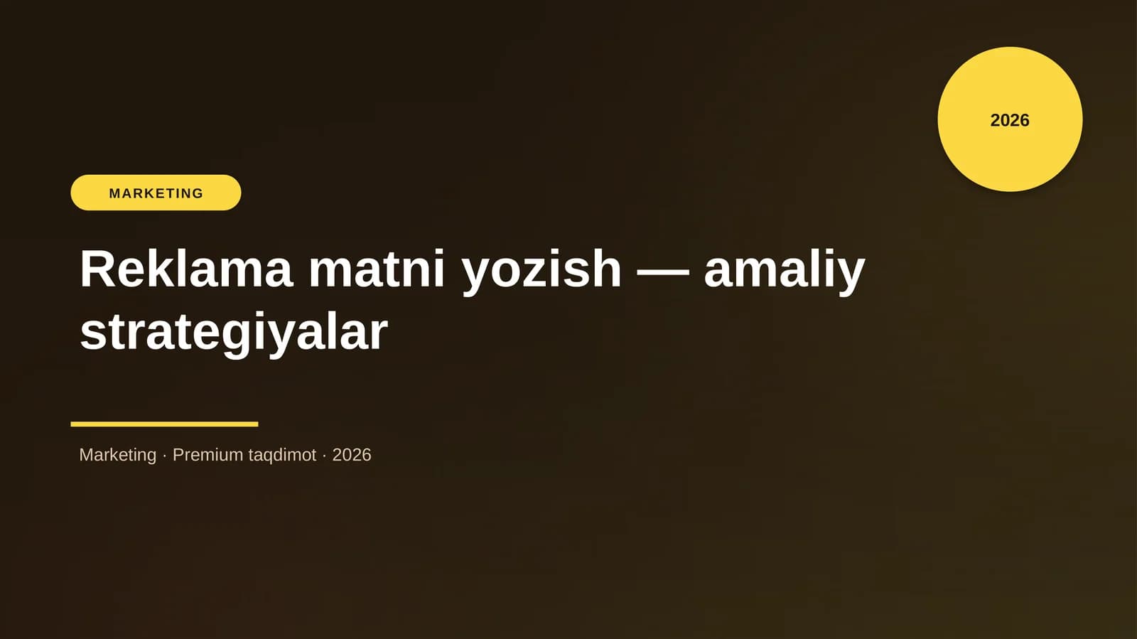 Reklama matni yozish — amaliy strategiyalar