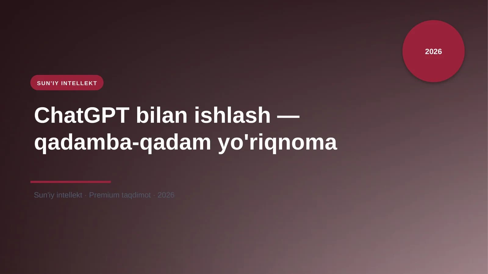 ChatGPT bilan ishlash — qadamba-qadam yo'riqnoma