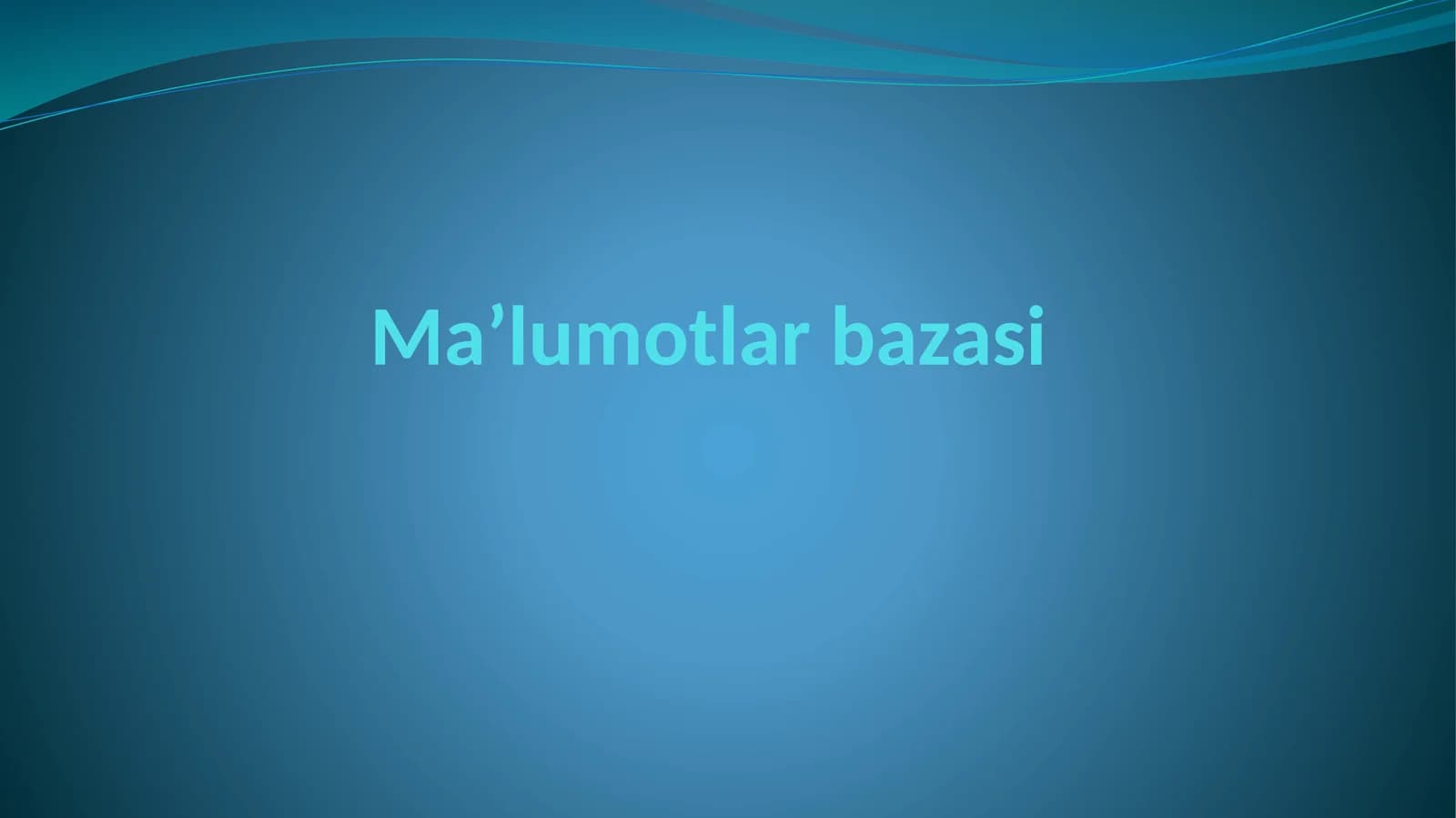 Ma’lumotlar bazasi