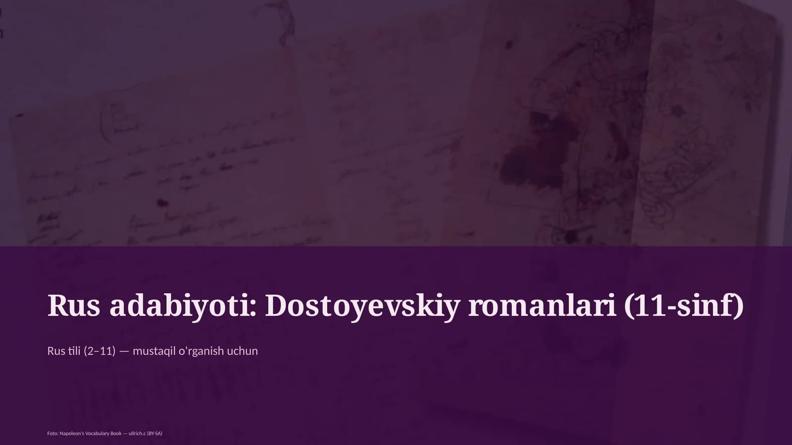 Rus adabiyoti: Dostoyevskiy romanlari (11-sinf)