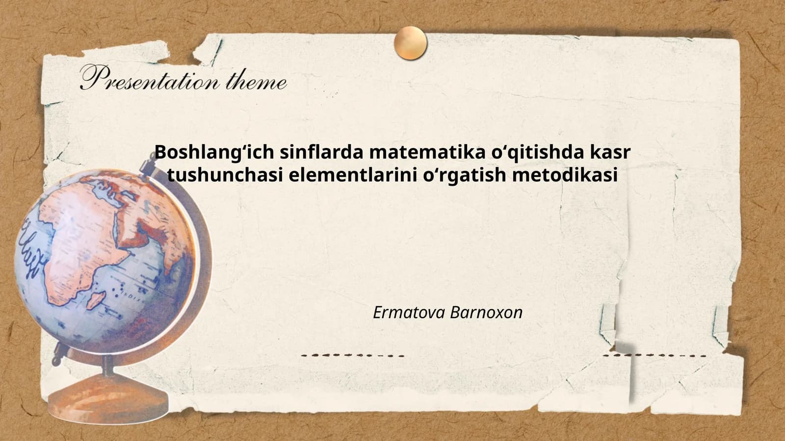 Boshlangʻich sinflarda matematika oʻqitishda kasr tushunchasi elementlarini oʻrgatish metodikasi