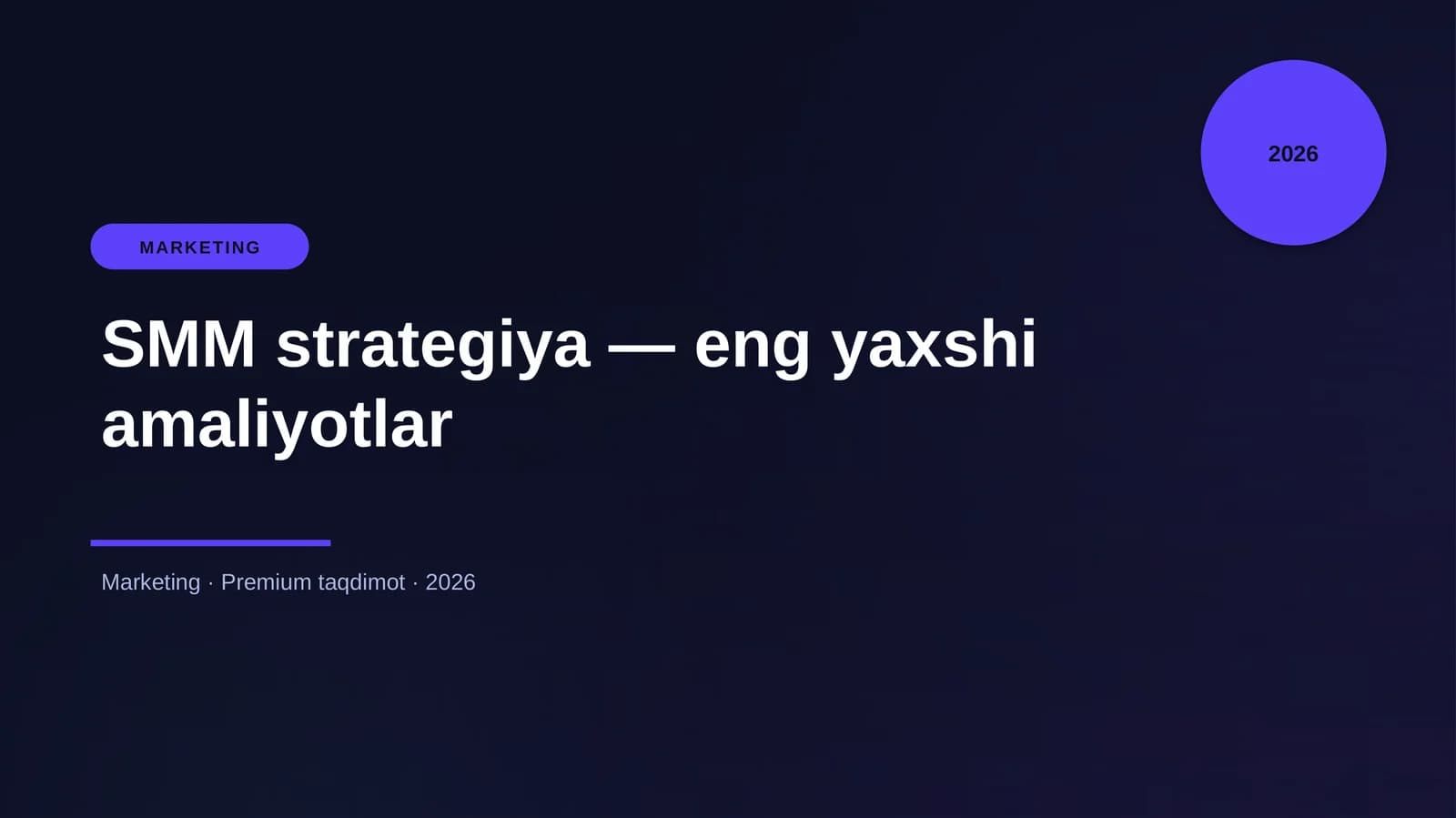 SMM strategiya — eng yaxshi amaliyotlar