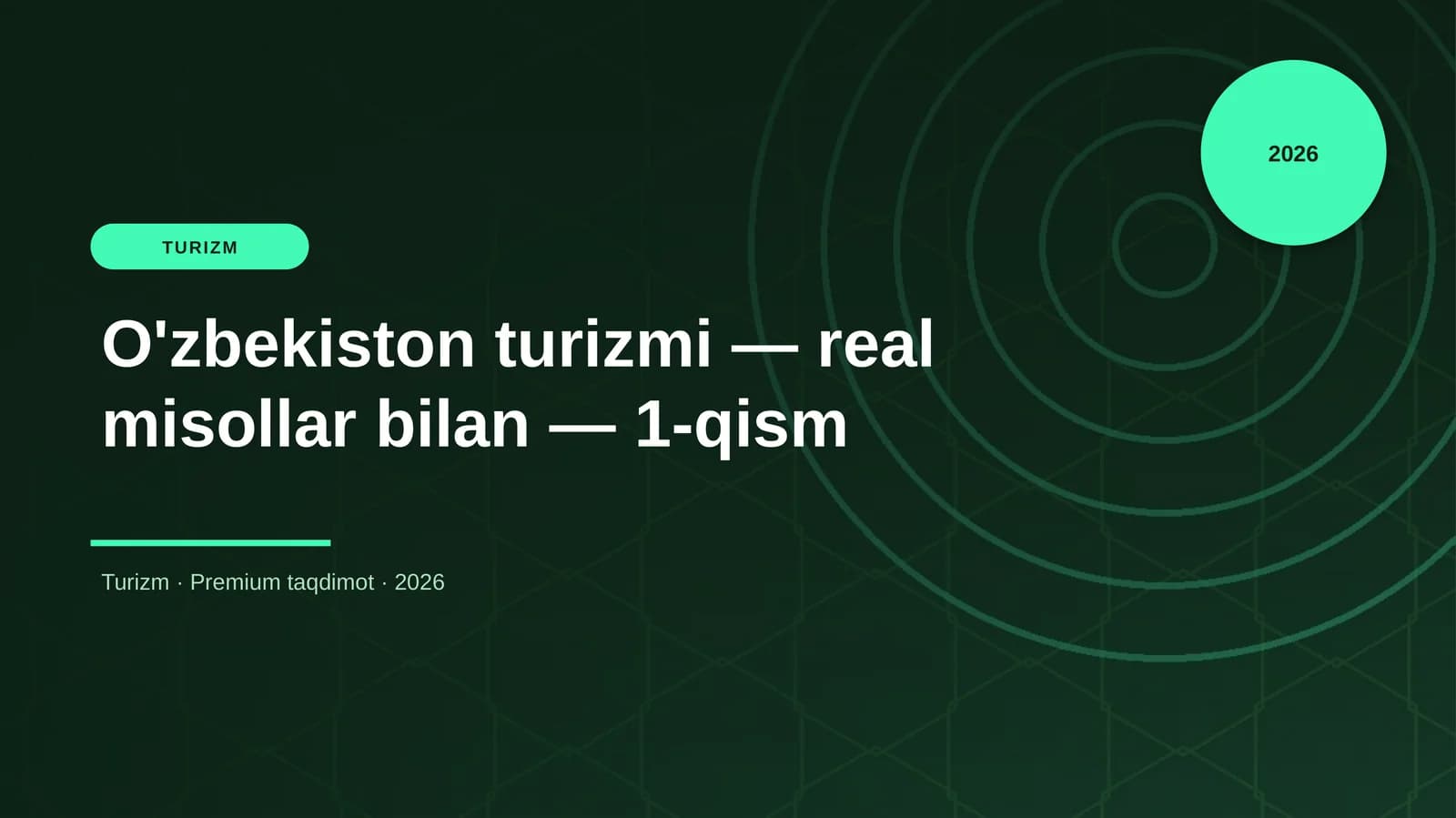 O'zbekiston turizmi — real misollar bilan — 1-qism