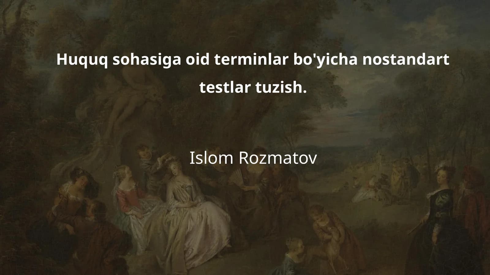 Huquq sohasiga oid terminlar bo'yicha nostandart testlar tuzish
