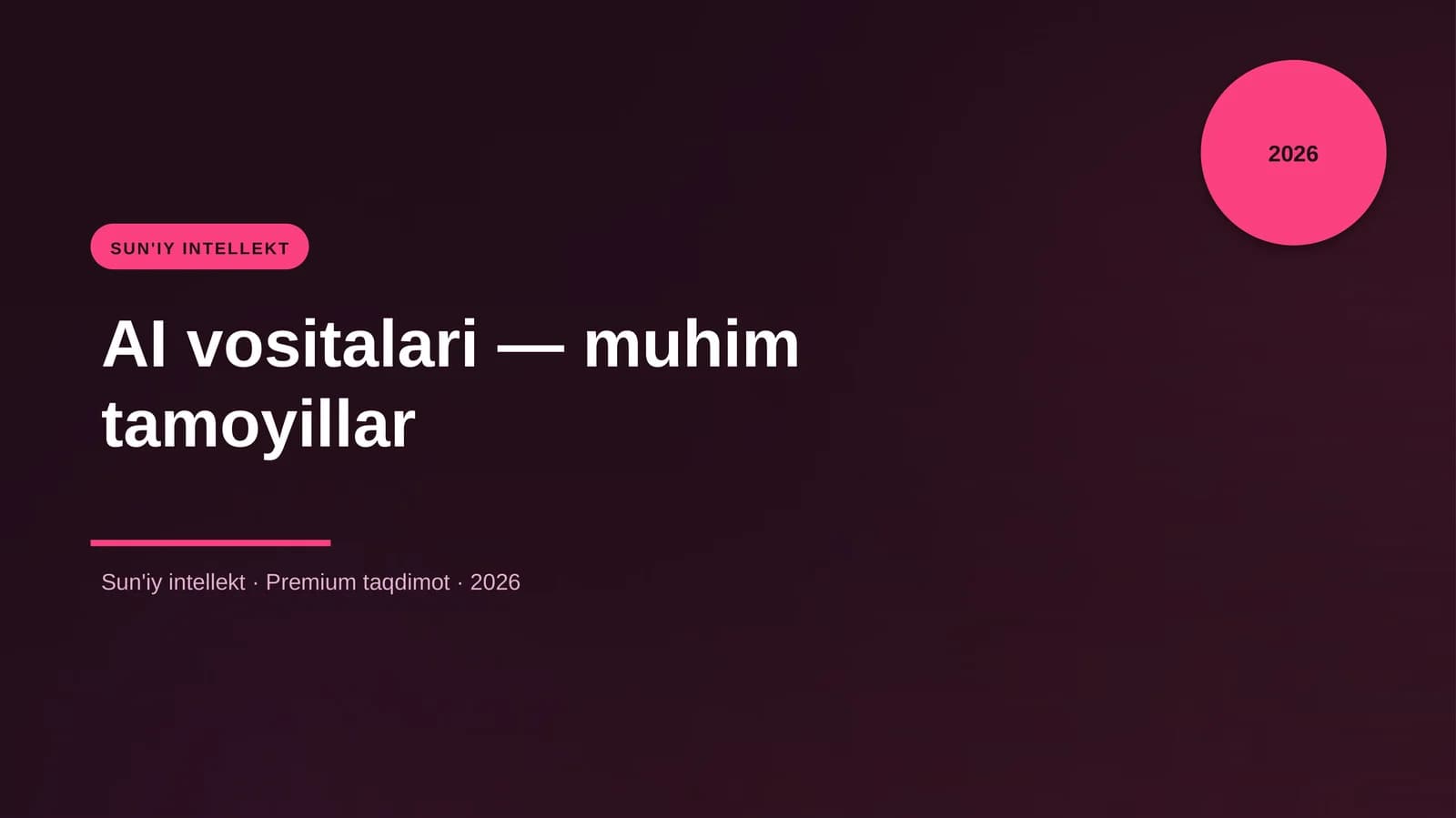 AI vositalari — muhim tamoyillar