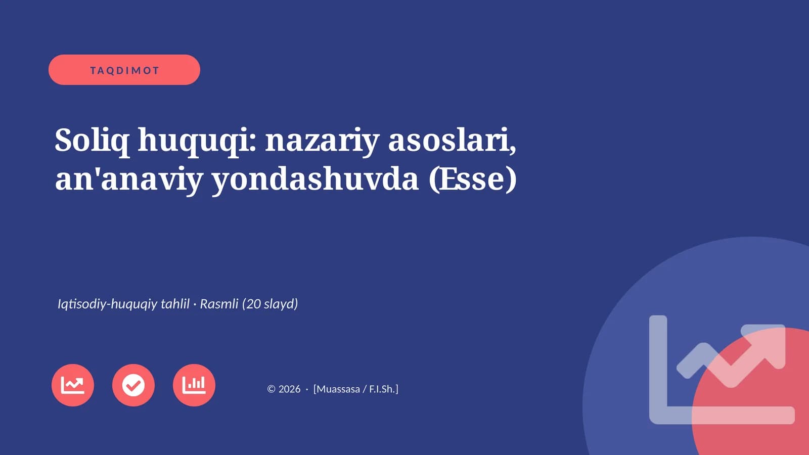 Soliq huquqi: nazariy asoslari, an'anaviy yondashuvda (Esse)