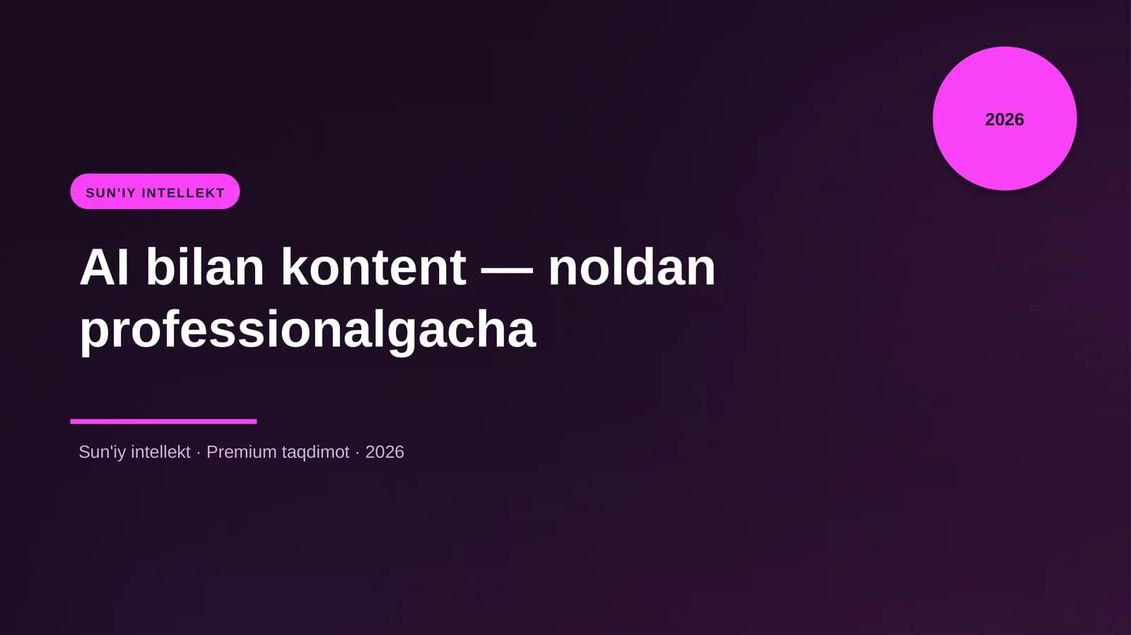 AI bilan kontent — noldan professionalgacha