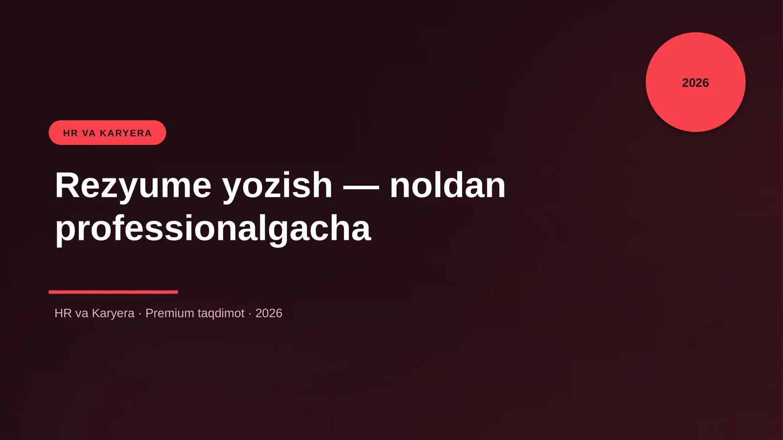 Rezyume yozish — noldan professionalgacha