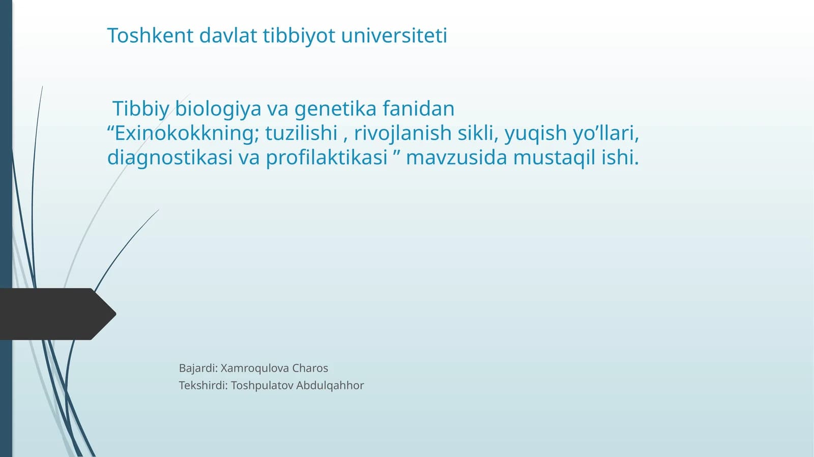 Exinokokkning tuzilishi, rivojlanish sikli, yuqish yo'llari, diagnostikasi va profilaktikasi