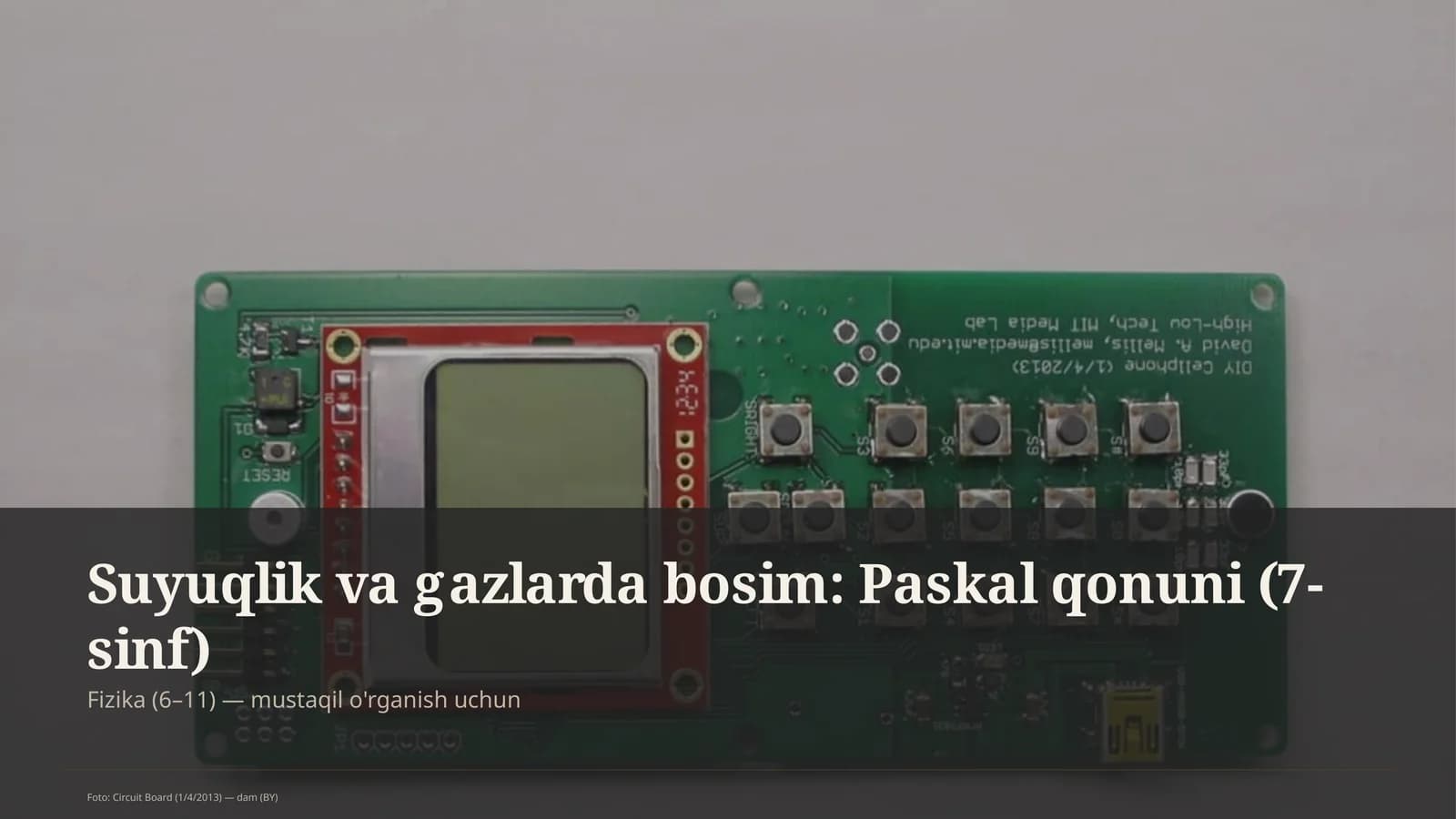 Suyuqlik va gazlarda bosim: Paskal qonuni (7-sinf)