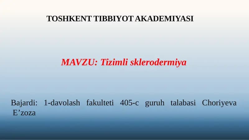 Tizimlisklerodermiya