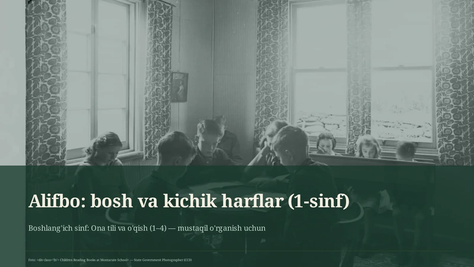 Alifbo: bosh va kichik harflar (1-sinf)