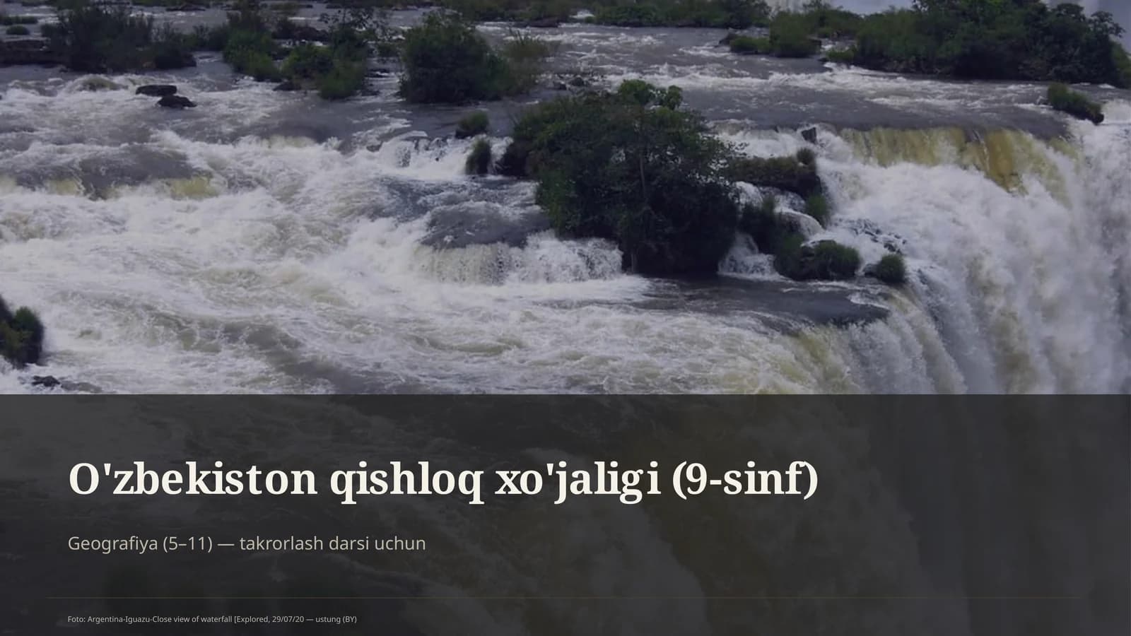 O'zbekiston qishloq xo'jaligi (9-sinf)