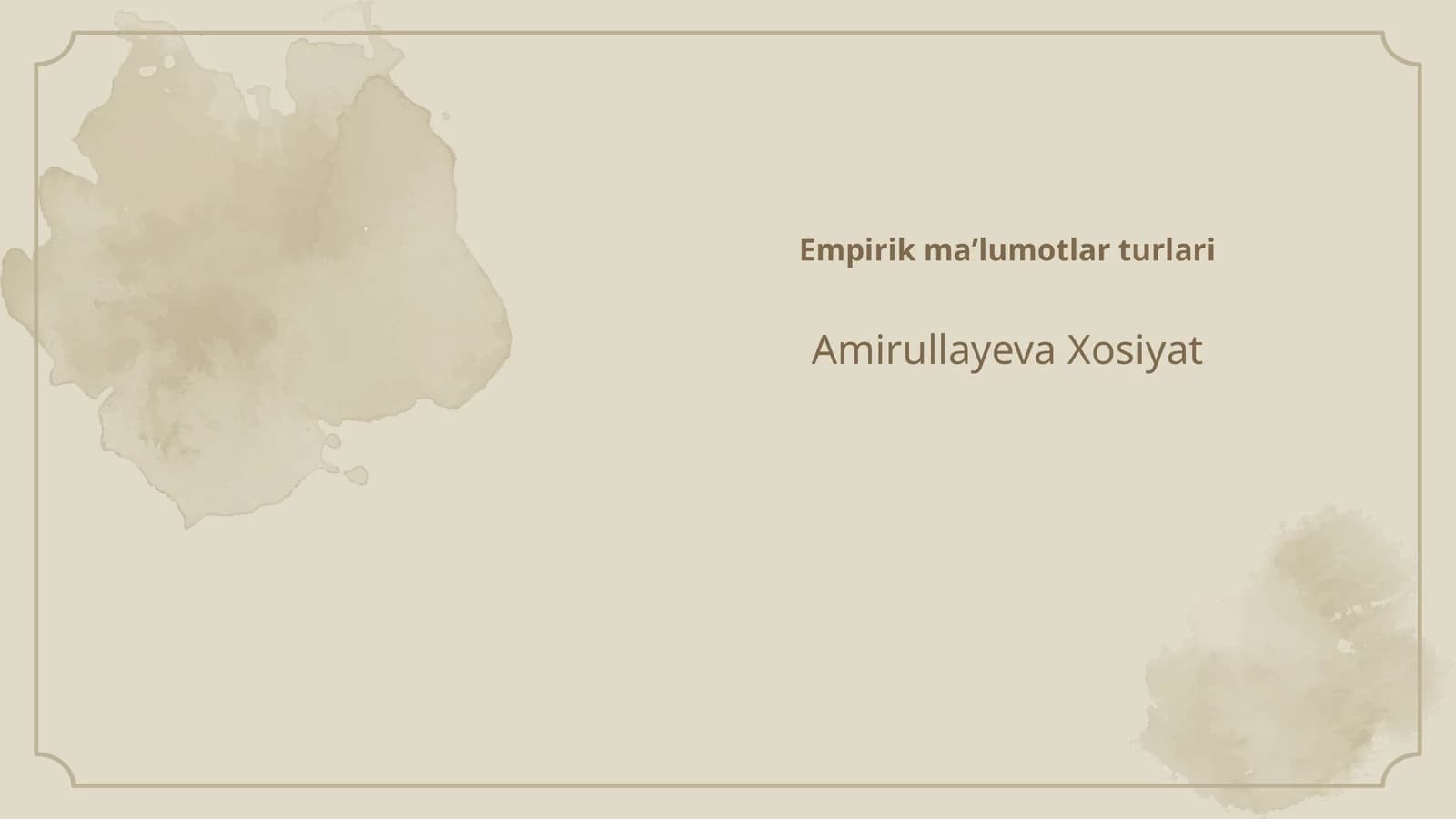 Empirik maʼlumotlar turlari