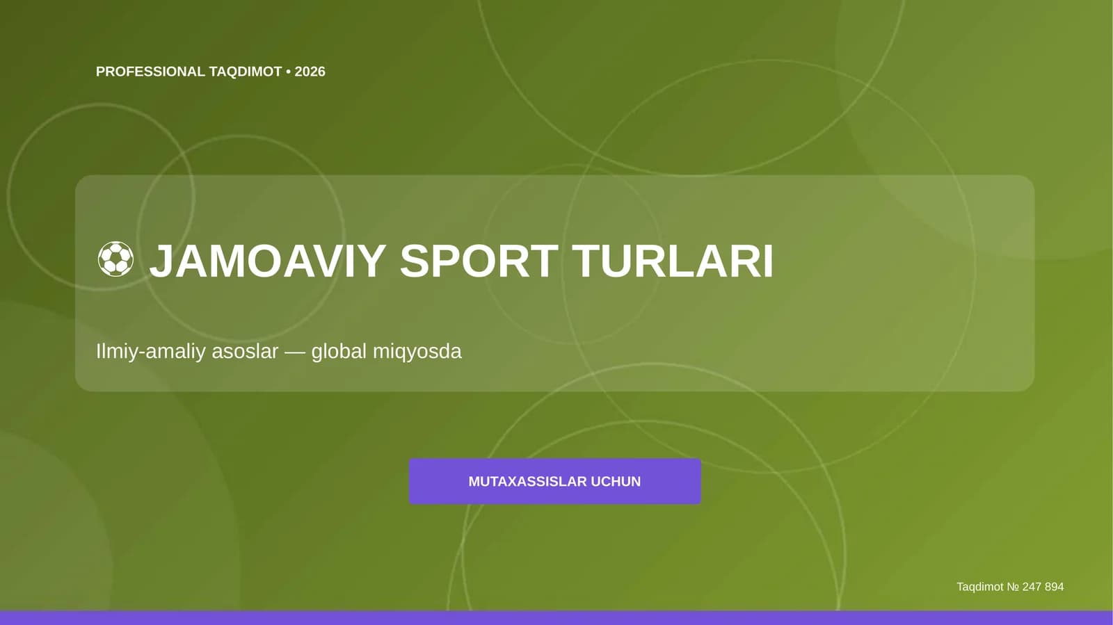 Jamoaviy sport turlari: ilmiy-amaliy asoslar