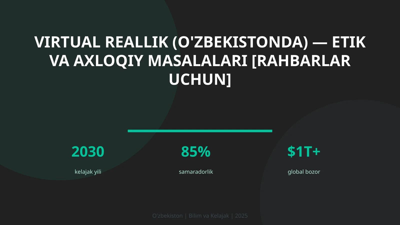 Virtual reallik (O'zbekistonda) — ETIK VA AXLOQIY MASALALARI [RAHBARLAR UCHUN]