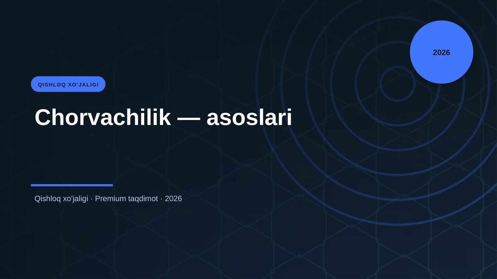 Chorvachilik — asoslari