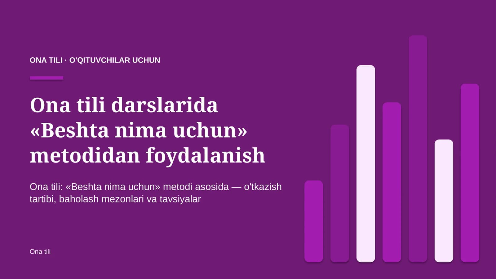 ona tili darslarida beshta nima uchun metodidan foydalanish 9733