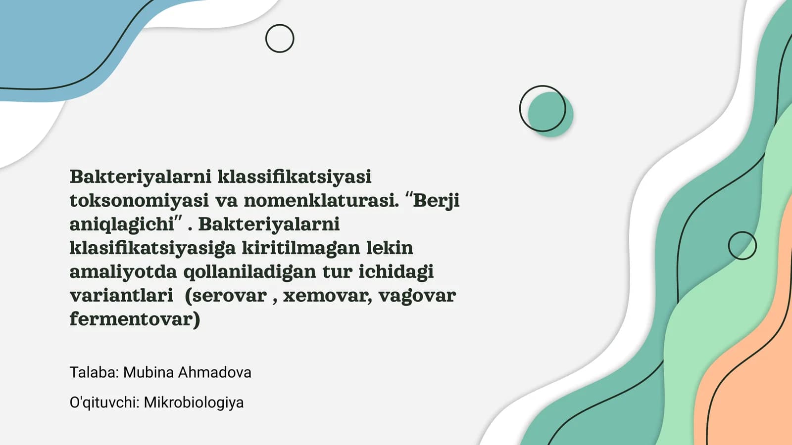 Bakteriyalarning klassifikatsiyasi