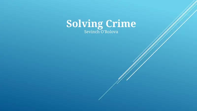 Solving Crime