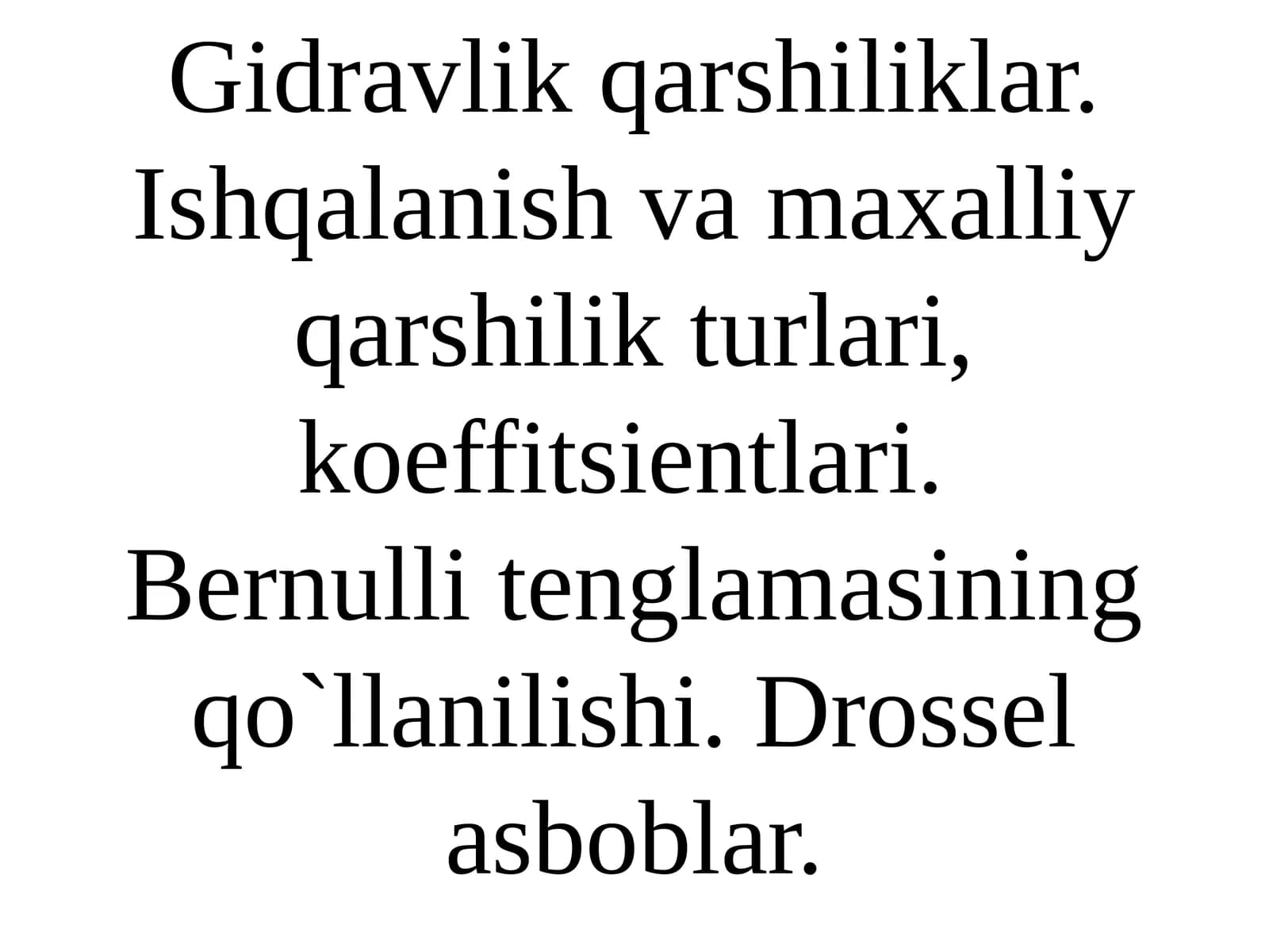 Gidravlik qarshiliklar