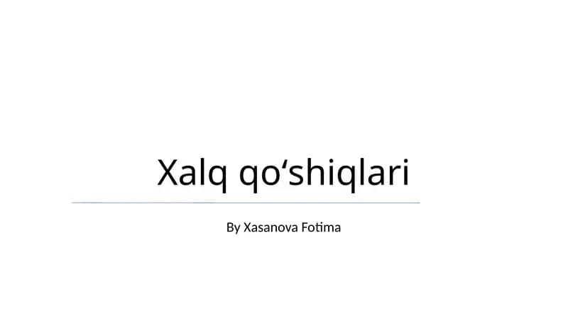 Xalq qo'shiqlari