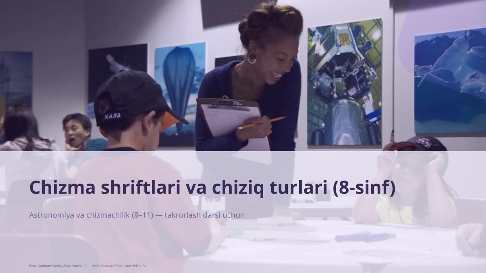 Chizma shriftlari va chiziq turlari (8-sinf)