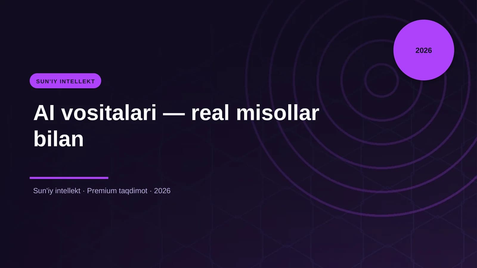AI vositalari — real misollar bilan