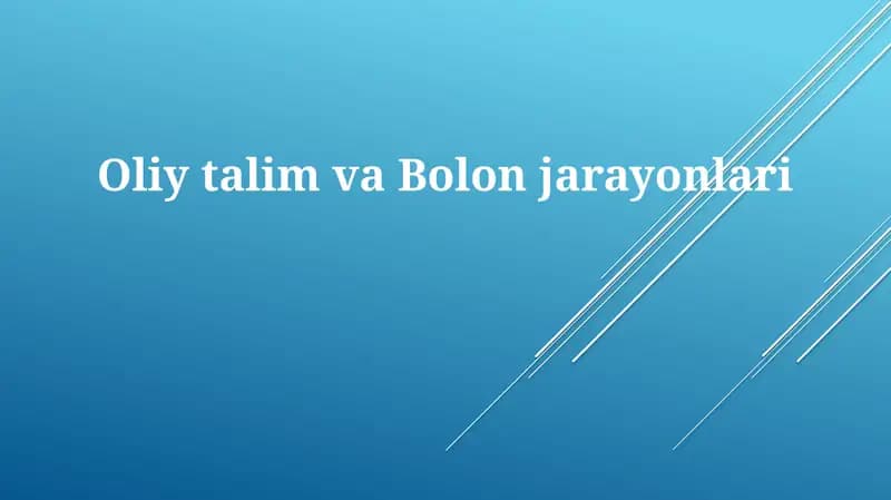 Boloniya jarayoni: Tarix, tamoyillar va tuzilma