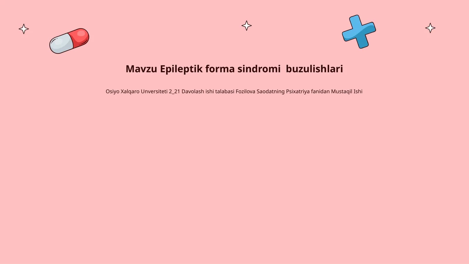 Epileptik forma sindromi buzulishlari