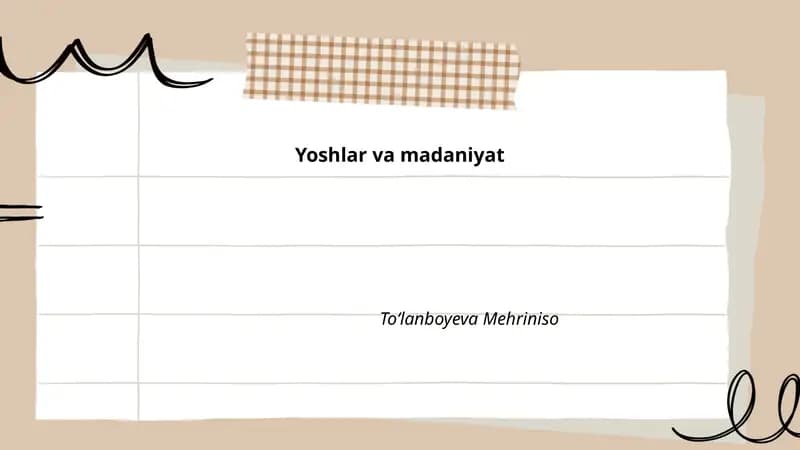 Yoshlar va madaniyat