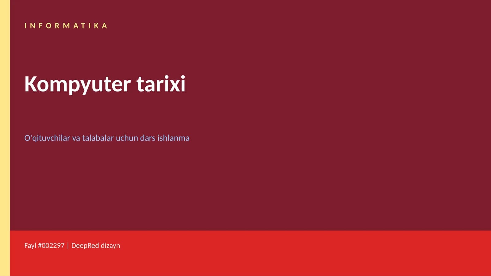 Kompyuter tarixi dars ishlanmasi