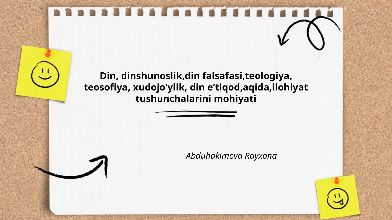 Din, dinshunoslik,din falsafasi,teologiya, teosofiya, xudojoʻylik, din eʼtiqod,aqida,ilohiyat tushunchalarini mohiyati