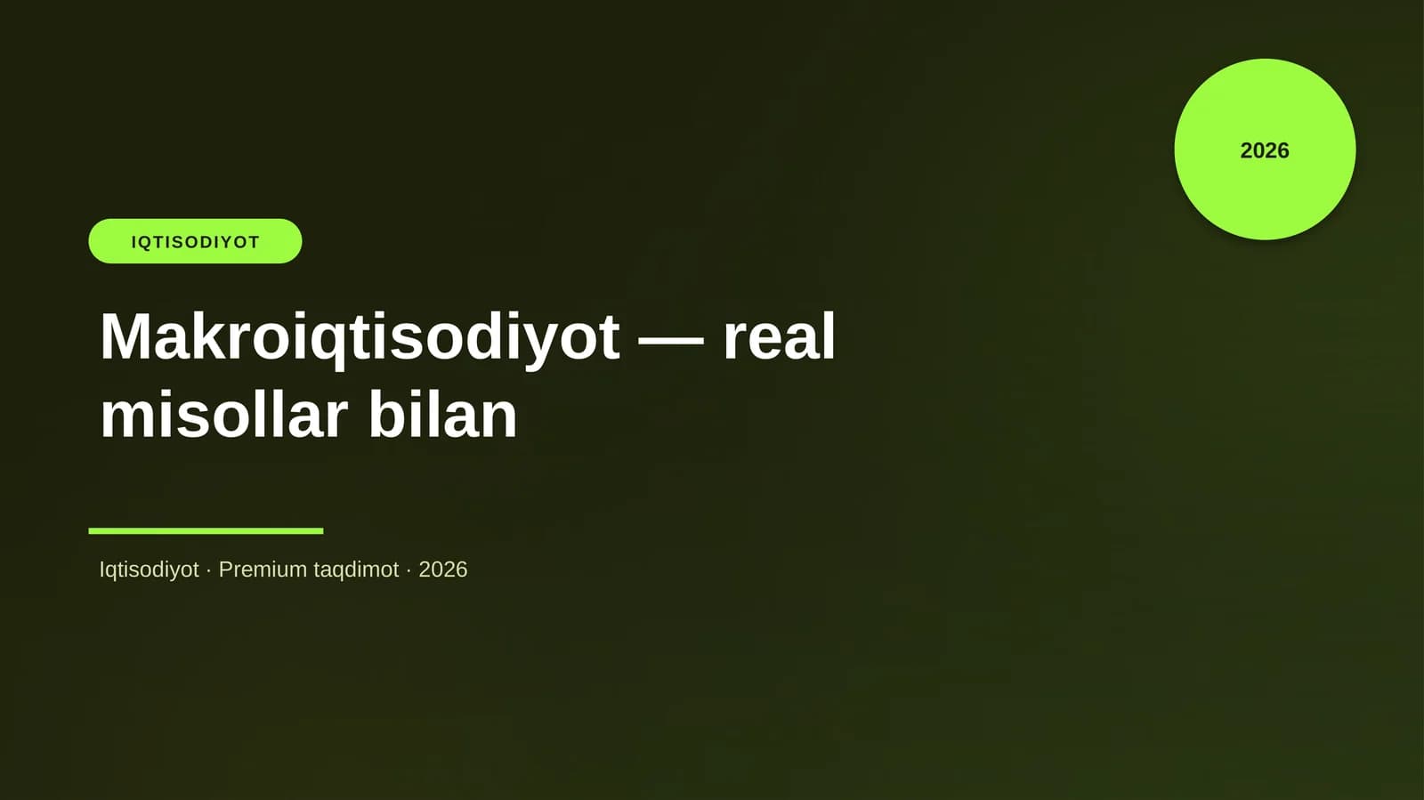 Makroiqtisodiyot — real misollar bilan