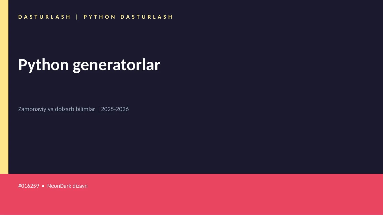 Python generatorlar