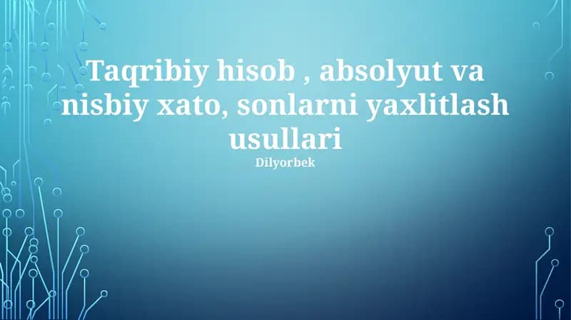 Taxminiy hisob