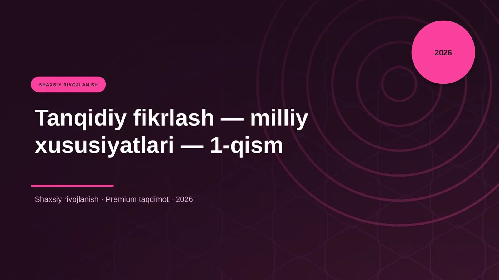Tanqidiy fikrlash — milliy xususiyatlari — 1-qism