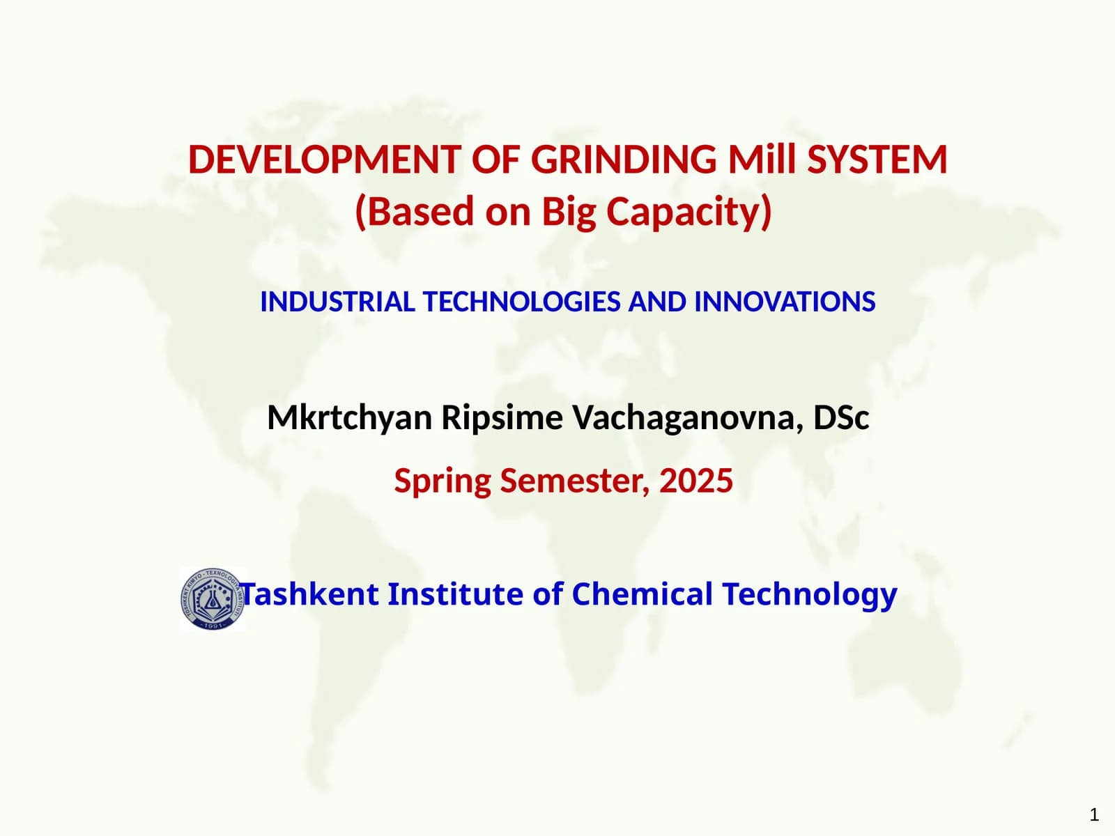 DEVELOPMENT OF GRINDING Mill SYSTEM