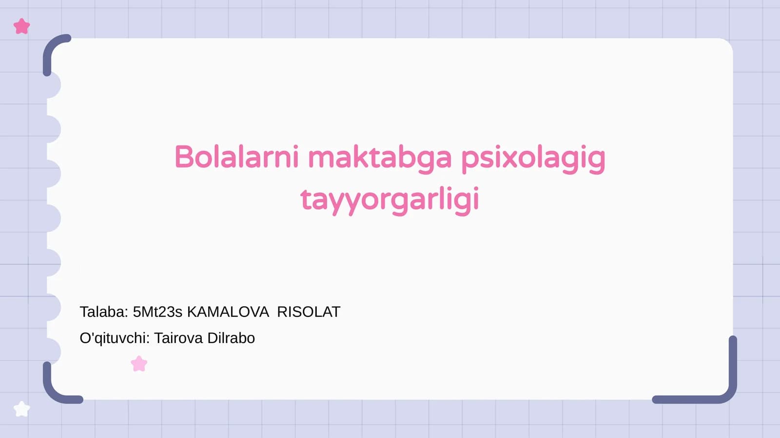 Bolalarni maktabga psixolagig tayyorgarligi
