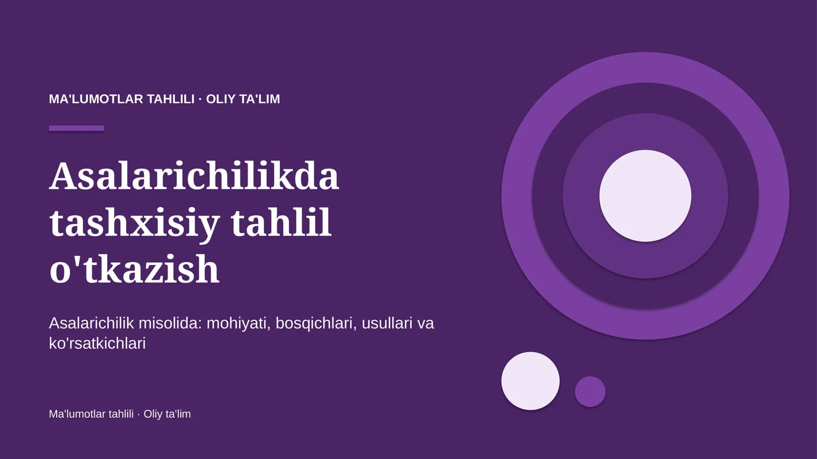 Asalarichilikda tashxisiy tahlil o'tkazish