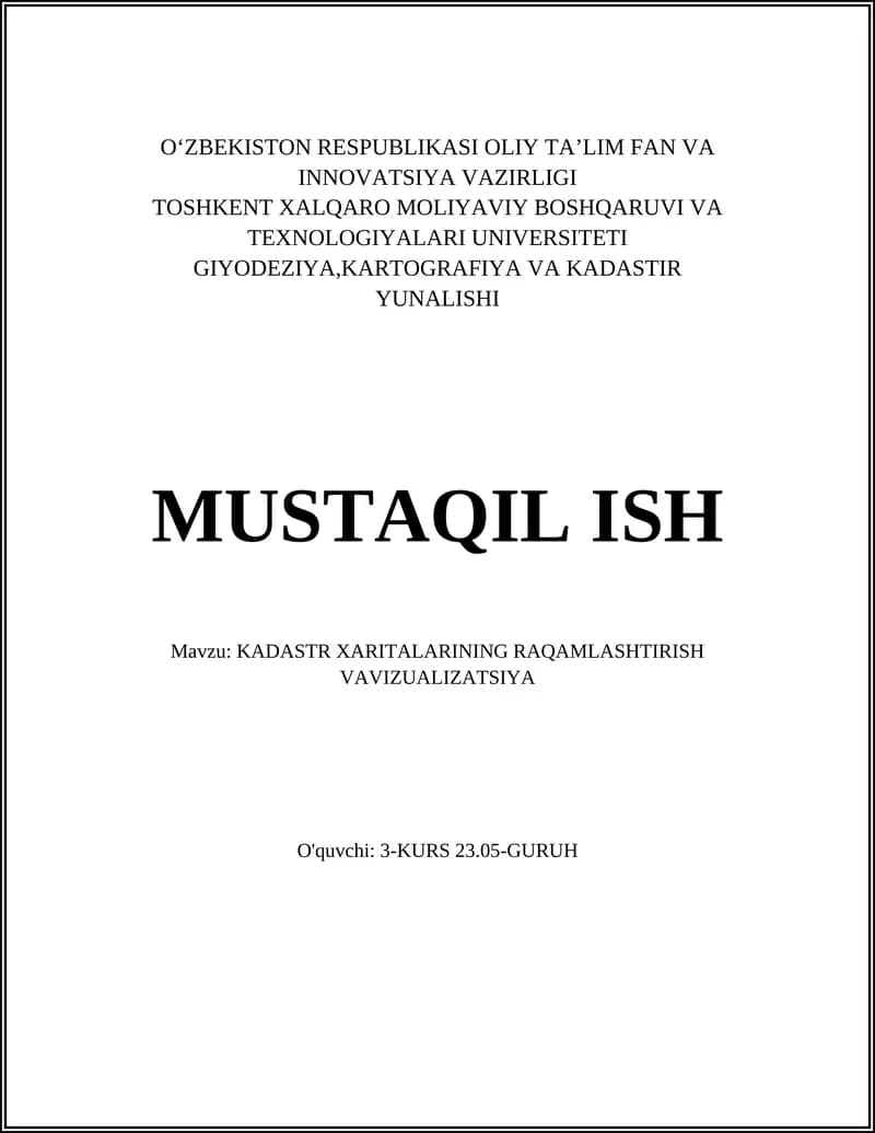 Kadastr Xaritalarining Raqamlashtirish