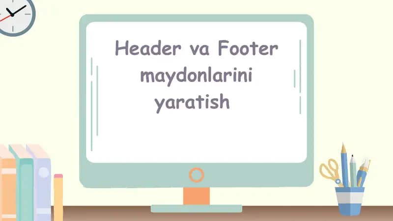 HTML-DAGI HEADER VA FOOTER ELEMENTI O'RTASIDAGI FARQ NIMA?