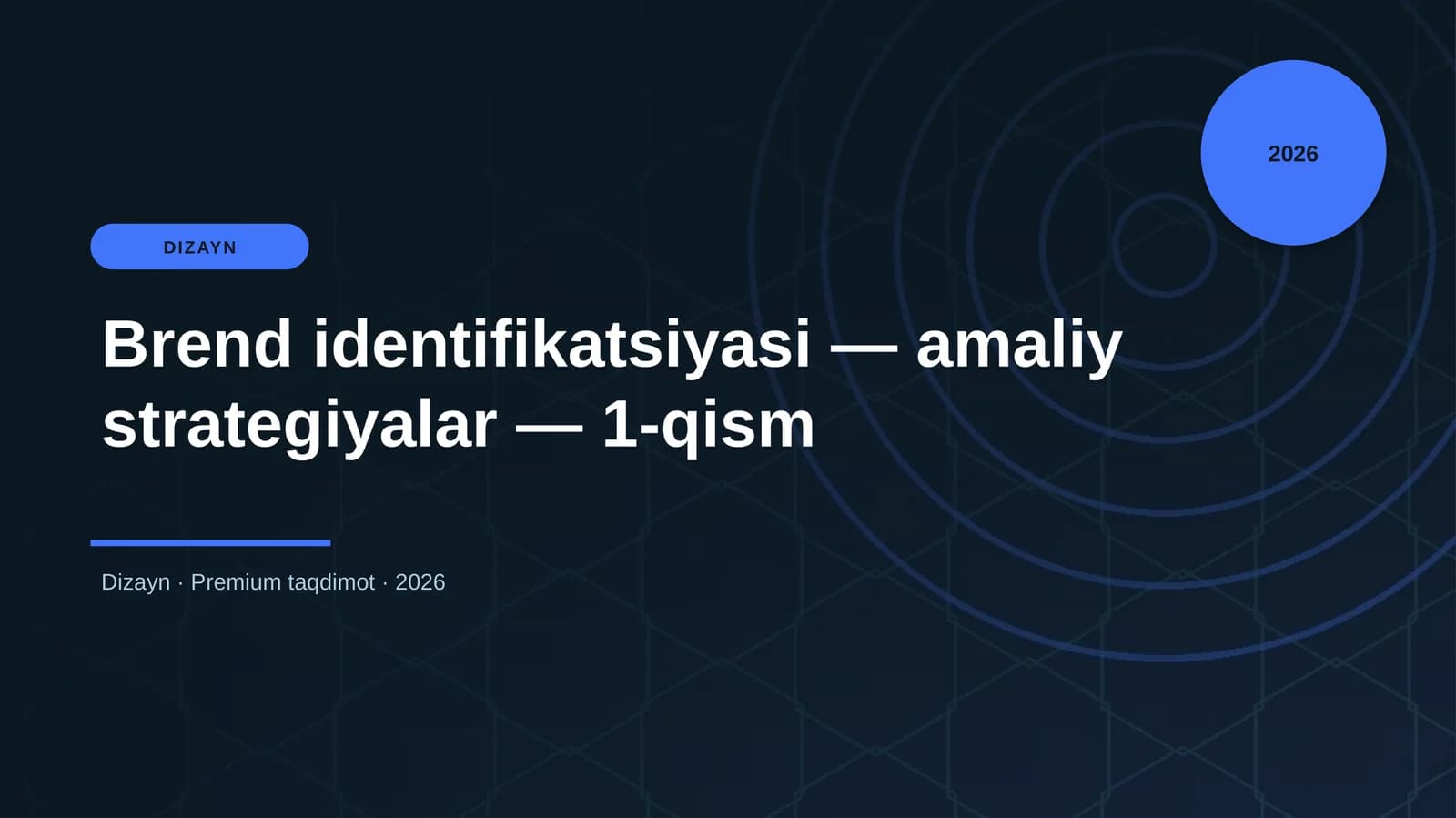 Brend identifikatsiyasi — amaliy strategiyalar — 1-qism