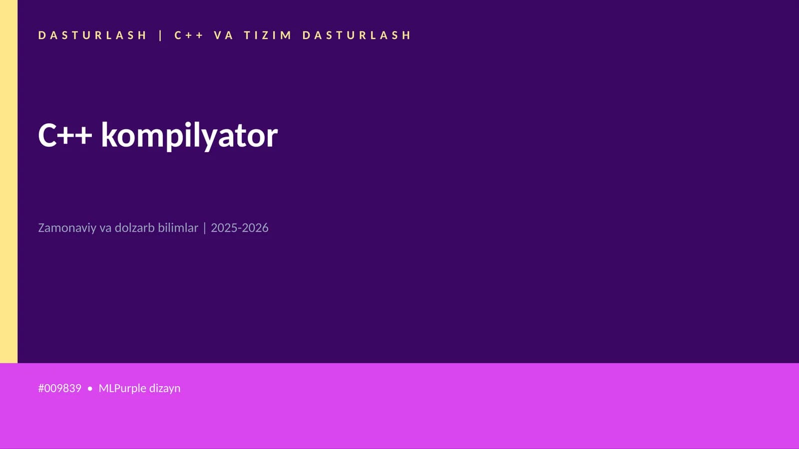 C++ kompilyator - Zamonaviy va dolzarb bilimlar