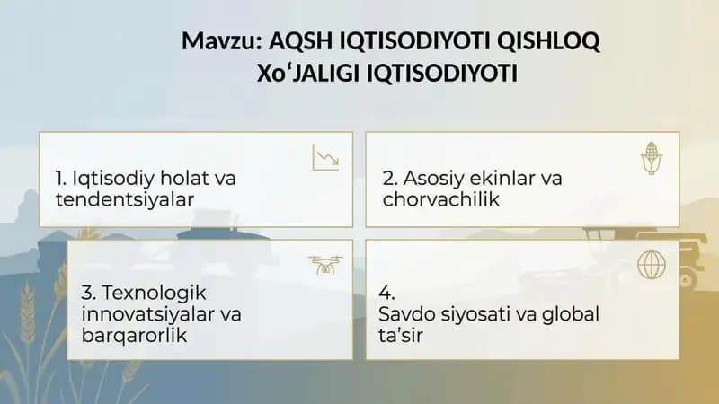 AQSH IQTISODIYOTI QISHLOQ XoʻJALIGI IQTISODIYOTI