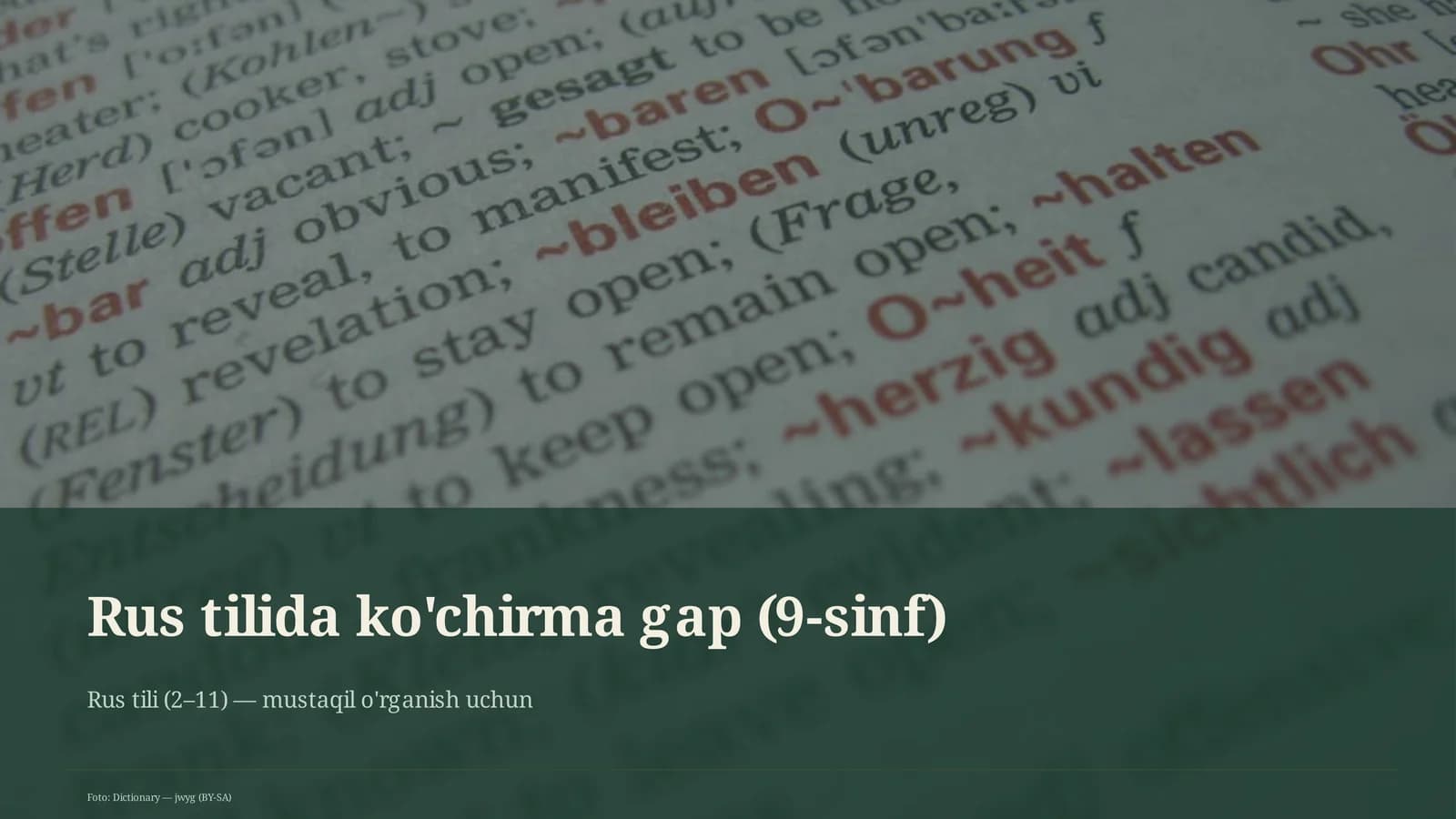 Rus tilida ko'chirma gap (9-sinf)