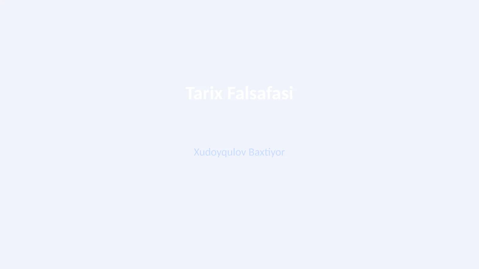 Tarix Falsafasi