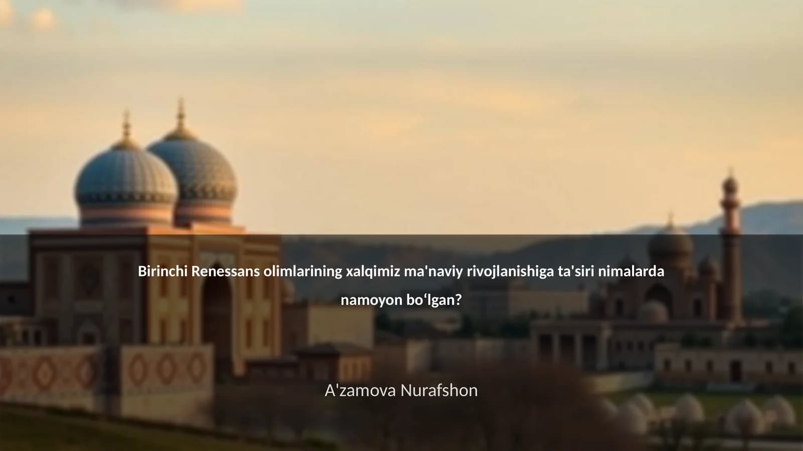 A'zamova Nurafshon